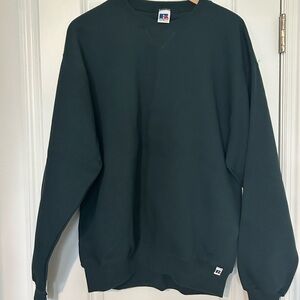 Vintage Russell Men's Green Sweatshirt- Size Large